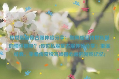 传世私服复古服体验分享：如何感受传世私服的情怀趣味？(传世私服复古服体验分享：重温经典，挚爱传奇续写唤醒心底的游戏记忆)