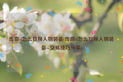 传奇sf怎么互换人物装备(传奇sf怎么互换人物装备--交易技巧分享)