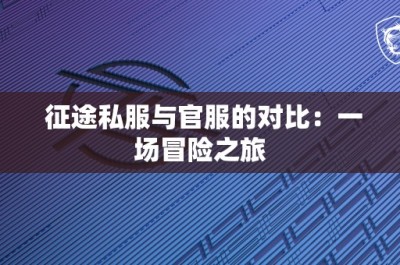 征途私服与官服的对比：一场冒险之旅