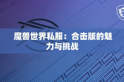 魔兽世界私服：合击版的魅力与挑战