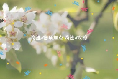 奇迹sf各项加点 奇迹sf攻略