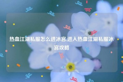 热血江湖私服怎么进冰宫,进入热血江湖私服冰宫攻略