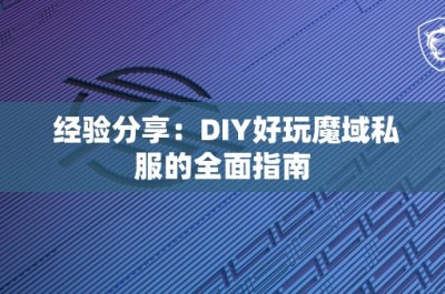 经验分享：DIY好玩魔域私服的全面指南