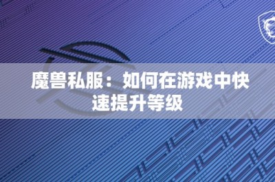 魔兽私服：如何在游戏中快速提升等级