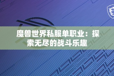 魔兽世界私服单职业：探索无尽的战斗乐趣