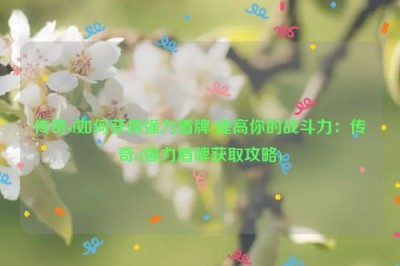 传奇sf如何获得强力盾牌(提高你的战斗力：传奇sf强力盾牌获取攻略)