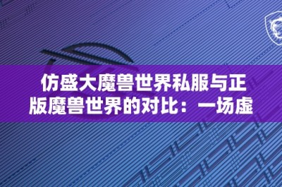 仿盛大魔兽世界私服与正版魔兽世界的对比：一场虚拟世界的冒险之旅