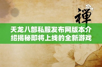 天龙八部私服发布网版本介绍揭秘即将上线的全新游戏体验