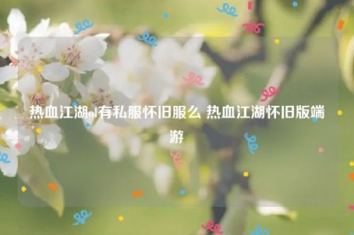 热血江湖ol有私服怀旧服么 热血江湖怀旧版端游