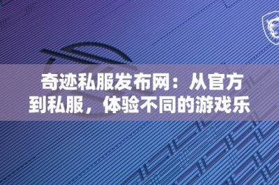 奇迹私服发布网：从官方到私服，体验不同的游戏乐趣