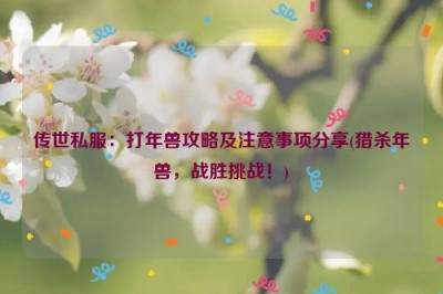 传世私服：打年兽攻略及注意事项分享(猎杀年兽，战胜挑战！)