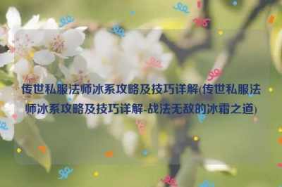 传世私服法师冰系攻略及技巧详解(传世私服法师冰系攻略及技巧详解-战法无敌的冰霜之道)