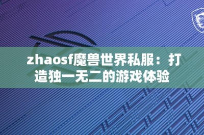 zhaosf魔兽世界私服：打造独一无二的游戏体验