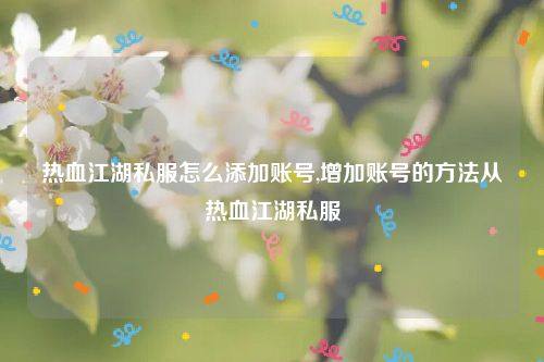 热血江湖私服怎么添加账号,增加账号的方法从热血江湖私服