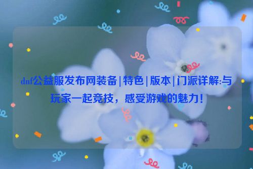 dnf公益服发布网装备|特色|版本|门派详解:与玩家一起竞技，感受游戏的魅力！