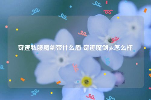 奇迹私服魔剑带什么盾 奇迹魔剑pk怎么样