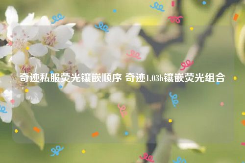 奇迹私服荧光镶嵌顺序 奇迹1.03h镶嵌荧光组合